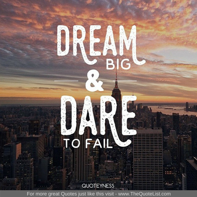 "Dream big and dare to fail"