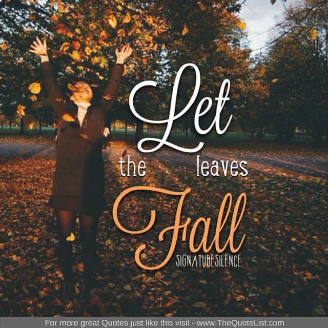"Let the leaves fall" - Unknown Author