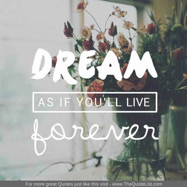 "Dream as if you'll live forever"