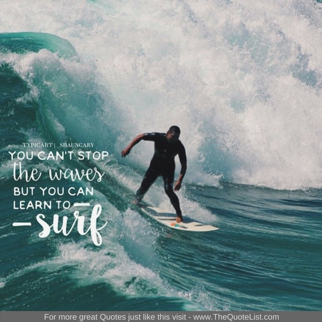 "You can't stop the waves but you can learn to surf"